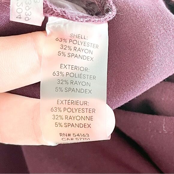 Calvin Klein Trousers Purple Belted Unlined Pants Women's 8 NWT - Picture 6 of 11